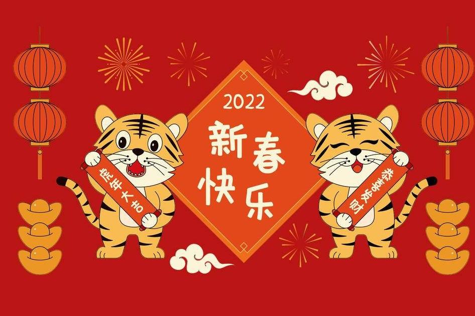 虎年2022新春快乐虎年大吉恭喜发财高清壁纸
