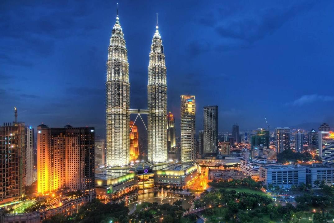 城市夜景马来西亚吉隆坡鸟瞰高清壁纸