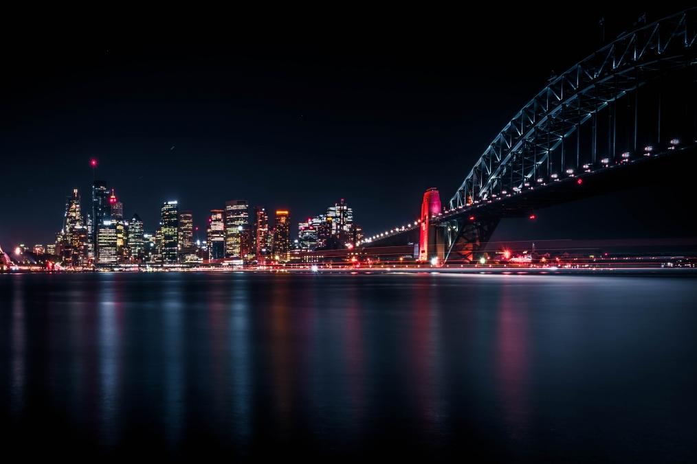 悉尼海港大桥运河夜景高清壁纸
