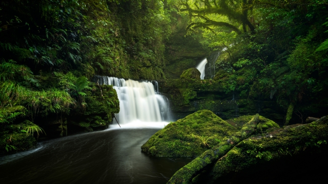 热带雨林 河流美丽瀑布 绝美护眼 5K壁纸